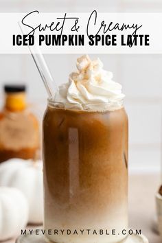 sweet and creamy iced pumpkin spice latte