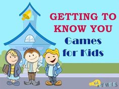 three children standing in front of a building with the words getting to know you games for kids