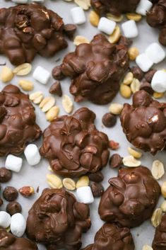 chocolate candy with marshmallows and peanuts