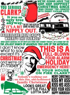 a poster with words and pictures on it that say merry christmas, santa claus is coming