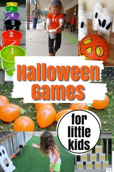 a collage of halloween games for little kids