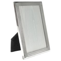 a silver frame with a black handle on a white background