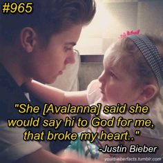 a young boy and girl looking at each other with the words, she avanna said she would say hi to god for me, that broke my heart