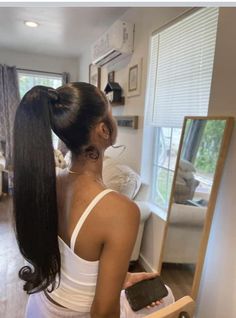 Barbie Ponytail, Sleek Ponytail Hairstyles, Styles Hairstyles, Black Ponytail Hairstyles, Birthday Hairstyles, Slicked Back Hair, Girls Hairstyles Braids, Have Inspiration, Hair Ponytail Styles