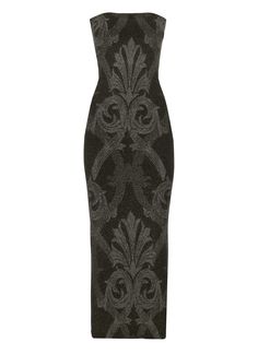 - Black Etro x Wolford dress for woman - Heart neck - Sleeveless - Contrasting color lurex patternComposition: 92% Polyamide, 5% Elastane, 3% Polyester Red Valentino Shoes, Herno Jacket, Dress For Woman, Jacquard Dress, Jacquard Fabric, Luxury Women, Italian Fashion, S Models, Contrasting Colors