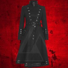 Our Women's Gothic Coat is a symphony of design, featuring intricate detailing and a tailored fit that accentuates the feminine silhouette. The coat boasts a commanding military-inspired aesthetic, complete with ornate buttons and a dramatic collar, perfect for any steampunk aficionado or gothic wardrobe. The luxurious fabric ensures a comfortable wear, while the expert craftsmanship promises a garment that withstands the test of time. Each coat is available in a range of sizes, and we provide a