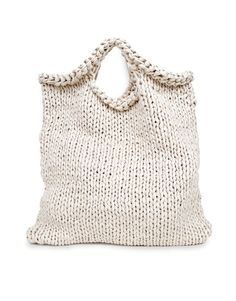 a white knitted bag on a white background