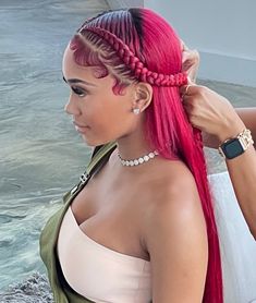 Two Braids Hairstyle Mexican, Chopstick Braid Hairstyles, Braids For Mexican Women, Color 4 Braids, Weavon Hairstyles, Simple Braid Styles, Braided Low Ponytail, Under Braids, Feed In Braids Hairstyles