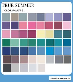 True Summer Colors, Summer Seasonal Color Analysis, True Summer Color Palette, Seasonal Color Palette, Dark Summer