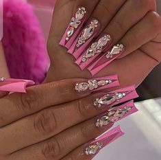 Long Fake Nails, Fake Nails Long, Long Press On Nails, Nail Prep, Coffin Press On Nails, Bling Acrylic Nails