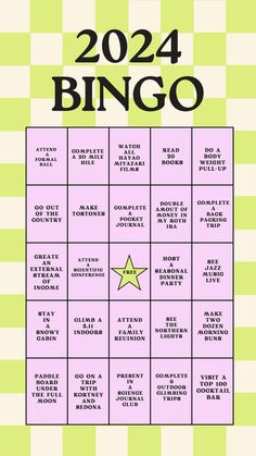 a pink and green checkered board with the words,'2012 bingo '