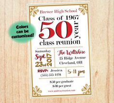 this is an image of a 50th birthday party card with the words class of 1956 on it