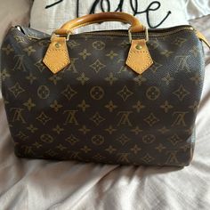 In Excellent Condition Vintage Bag 100% Authentic Only Serious Inquires Please. Brown Louis Vuitton Bag, Louis Vuitton Keepall Vintage, Speedy 30, Luxury Brown Monogram Print Bag, Vintage Bags, Louis Vuitton Bag, Bag Lady, Louis Vuitton, Monogram