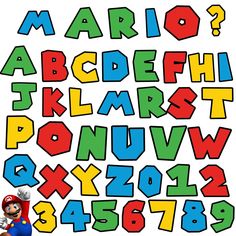 the letters and numbers for mario's super mario game are shown in this image