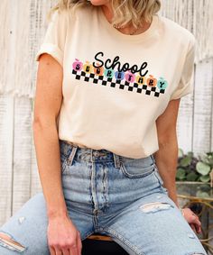 Celebrate the unsung heroes of the school with this fun and cute School Secretary Shirt! Perfect for the back-to-school season or any time of the year, this tee is a delightful gift for school secretaries, school receptionists, and all administrative staff. Show your appreciation for their hard work and dedication with a shirt that combines humor and style. Product Description: ⇝ Bella and Canvas Brand Shirts ⇝ Unisex Adult Sizing ⇝ Rolled Sleeves in pictures are for styling purposes only ⇝ Prop Third Grade Teacher Shirts, Preschool Teacher Shirts, Squad Shirt, Brand Shirts, Teacher Tees, Rolled Sleeves, Team Shirts, Branded Shirts, School Shirts