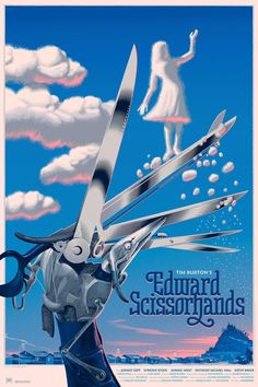 the poster for edward scissordis is shown