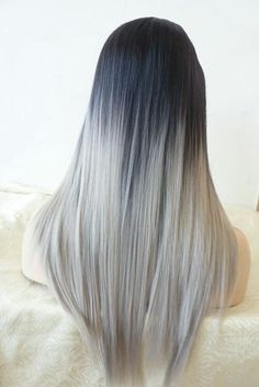 Grey Wig, Synthetic Lace Front Wigs, Grunge Hair, Silver Hair, Ombre Hair, Hair Dos, White Hair, Gorgeous Hair