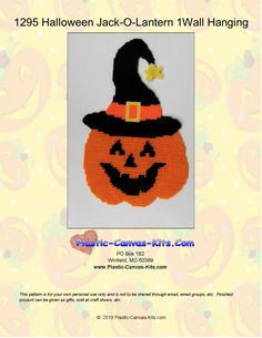 an orange pumpkin with a witch hat on it's head is featured in this halloween card