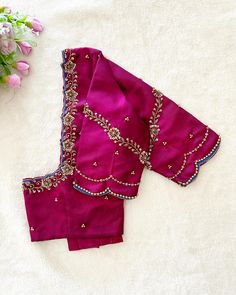 Needle Eye Blouse Designs, Bridal Blouse Front Neck Designs Latest, Blouse Front Neck Designs Latest, Blouse Front Neck Designs, Blouse Front Neck, Front Neck Designs, Exclusive Blouse Designs, Magam Work, Latest Bridal Blouse Designs