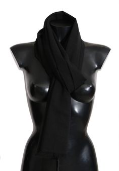 Dolce & Gabbana Solid Black Wool Blend Shawl Wrap 70cm X 200cm Women's Scarf - LUX LAIR Dolce And Gabbana Blue, Black Scarf, Dolce E Gabbana, Shawl Wrap, Dolce & Gabbana, Black Wool, Woman Colour, Womens Scarves, Solid Black