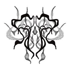 an abstract black and white design on a white background