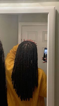 Neat Locs Women, Natural Hair Styles Locs, Healthy Locs Aesthetic, Small Locs Hairstyles For Women, Skunk Stripe With Locs, Medium Sized Locs On Black Women, Types Of Starter Locs, Medium Traditional Locs, Highlights In Locs