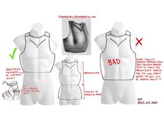 three different types of clothing are shown in this graphic style, with instructions for how to wear them