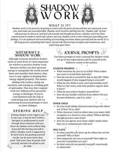 Shadow Work Spells, Shadow Work Explained, Dream Work Witchcraft, Shadow Witchcraft, Scripting Prompts, Witch Wound, Spiritual Notes, Bad Christmas, Shadow Work Spiritual