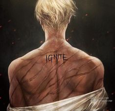 the back of a woman's head with writing on it that reads ignite