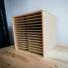 a large wooden object sitting on top of a table