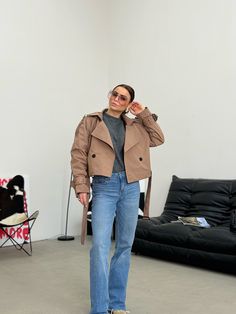 Cropped Trench, Women Brown Short Trench, Short Trench Coat, Trench jacket, Spring Trench Coat, Spring jacket, Women Short Trench Jacket Short Coat Outfit, Trench Coat Spring, Trench Outfit, Spring Trench Coat, Spring Trench, Cropped Trench Coat, Coat Spring, Short Trench Coat, Trench Coat Outfit