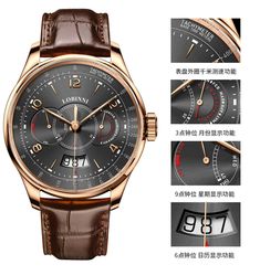 Do you want to elevate your look but are not sure how to? This men's watch is an excellent option for you. The stainless steel case not only adds a touch of elegance but also ensures durability. With a genuine leather strap, it's comfortable for all-day wear. Its striking week-display enhances functionality. Order now! SpecificationsBrand Name: GeraldBlackWater Resistance Depth: 5BarBand Material Type: Genuine LeatherStyle: Fashion & CasualBand Length: 20cmCase Material: Stainless SteelOrigin: Mainland ChinaClasp Type: Push Button Hidden ClaspMovement: Automatic Self-WindCase Thickness: 10mmBoxes & Cases Material: LeatheretteFeature: STOP WATCHFeature: Shock ResistantFeature: Auto DateFeature: Complete CalendarFeature: Water ResistantFeature: Week DisplayFeature: Anti-magneticBand Width: 2 Mens Automatic Watches, Men Wrist Watch, Automatic Watches For Men, Mens Luxury, Wristwatch Men, Automatic Watch, Men's Watch, Sapphire Crystal, Crystal Items