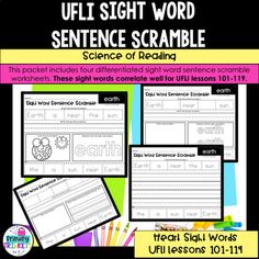 the ultimate sight word sentence scramble