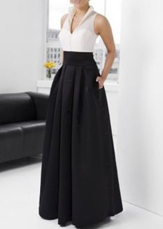 faldas largas A Line Evening Dress, Satin Evening Dresses, Evening Dress Floor Length, Retro Pin Up, Retro Mode, Black Skirt, Moda Fashion, Skirt Outfits, Look Fashion