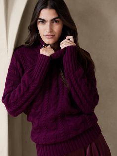 Purple Sweater Outfit, Deep Winter Palette, Deep Winter Colors, Plum Sweater, Winter Color Palette, True Winter, Deep Winter, Maroon Sweater, Cashmere Jumper