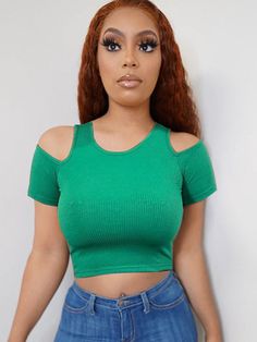 Material: 71%-80% Polyester and Knitted.Features: Off shoulder, crop tops, casual, bodycon, short sleeves, solid color, crew neck, ribbed knit. Trendy Short Sleeve Top With Ribbed Neckline, Fitted Short Sleeve Crop Top With Ribbed Neckline, Fitted Crop Top With Ribbed Neckline And Short Sleeves, Solid Color Ribbed Short Sleeve Stretch Top, Spring Solid Color Short Sleeve Crop Top, Spring Short Sleeve Solid Color Crop Top, Solid Ribbed Stretch Short Sleeve Top, Solid Ribbed Stretch Cropped T-shirt, Solid Stretch Ribbed Cropped T-shirt