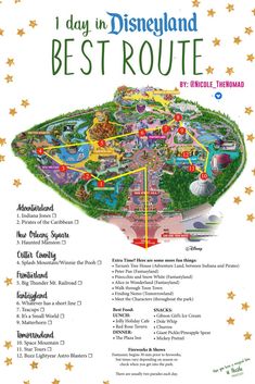 the disneyland best route map is shown in this advertisement for it's theme park