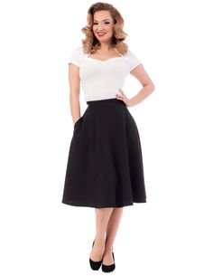 Black High Waisted Skirt with Pockets | Steady Clothing | Steady Clothing High Waisted Black Skirt, Black Skirts, Midi Skirt With Pockets, Patch Dress, Vintage Inspired Outfits, Skirt With Pockets, Gala Dresses, Black Midi Skirt, Black Midi