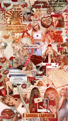 a collage of photos with hearts and other things