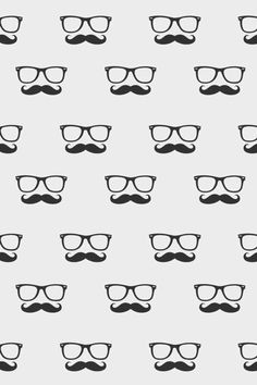 black glasses and mustaches on a white background seamless wallpaper pattern stock photo