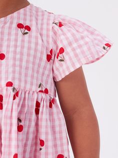 This baby girl's dress features a timeless plaid pattern, charming cherry print, and comfortable short sleeves. Made with a crew neck design, it's perfect for any occasion. Dress your little one in style and comfort with this adorable and versatile piece. COLOR Pink MATERIAL Cotton SEASON Summer SIZE (AGE) 90 (12-24M), 100 (2-3Y), 110 (3-5Y), 120 (5-7Y), 130 (7-8Y), 140 (8-10Y) GENDER Baby Girl, Girl PATTERN Plaid (Checked, Tartan, Gingham), Fruit (Vegetable) Summer Plaid Dress With Short Sleeves, Summer Cherry Print Short Sleeve Dress, Casual Pink Plaid Cotton Dress, Casual Cotton Plaid Dress With Short Sleeves, Cute Short Sleeve Plaid Summer Dress, Spring Cotton Plaid Dress With Short Sleeves, Short Sleeve Cotton Plaid Dress For Spring, Short Sleeve Cotton Plaid Spring Dress, Casual Pink Plaid Dress With Short Sleeves