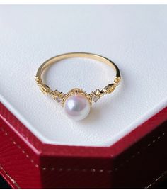 Vintage Style Japanese Akoya Pearl and Diamond Ring, Ivory Pinkish Color Pearls, Akoya Fine Pearl Solitaire Ring, Dainty Everyday Gold Rings ✦PRODUCT DETAILS✦ → Main stone: Akoya Pearl 5-5.5mm → Side stone: Diamond 0.02ct ✦SPECIFICATIONS✦ MOISSANITE ✓ COLOR: D ✓ CLARITY: VVS1 ✓ CUT: EXCELLENT OR DIAMOND ✓ COLOR: F-G ✓ CLARITY: SI1-VS ABOUT US ♥ Our designer and craftsmen work to create and deliver the most refined pieces of jewelry to you. We carefully handpicked and sourced each gemstone to ens Heirloom White Diamond Pearl Ring, White Pearl Ring With Diamond Accents For Anniversary, Elegant White Diamond Promise Ring, White Round Cut Pearl Ring For Anniversary, Luxury White Pearl Open Ring, Exquisite White 14k Gold Rings, Elegant Pearl White Promise Ring, Delicate White Diamond Ring For Formal Occasions, White 14k Gold Wedding Ring