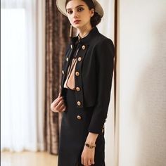 Turn heads and start conversations in our Wool Cropped Coat Skirt Suit. This dark brown skirt suit is the perfect combination of daring and sophisticated and will give you the confidence to take risks and make bold moves. Step into the spotlight and take charge! Structured shoulders. Button-down and cuff Cropped blazer Front slit skirt Knee length skirt Polyester 90% Spandex 10% Imported Brand - Aision Model Number - CS431 Washing Care: Recommended Handwash Hand wash Cold/ No Bleach/ Hang Dry Coat Skirt, Cropped Coat, Brown Skirt, Brown Skirts, Take Charge, Take Risks, Cropped Blazer, Knee Length Skirt, Skirt Suit