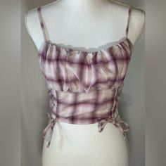 Purple And White Plaid Aeropostale Crop Top.Never Worn! Plaid Fitted Crop Top Casual Style, Casual Plaid Crop Top For Summer, Fitted Plaid Crop Top Casual Style, Fitted Plaid Crop Top, Cute Preppy Outfits, Purple And White, Preppy Outfits, White Plaid, Aeropostale