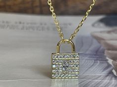 Made of 925k sterling silver, rose gold, high quality zircon, this is a very unique design, perfect gift for love ones to show them how much you love them... pls let us know if you have any question, we also have a matching ring. Luxury Lock Jewelry For Gift, Elegant Lock Necklace For Anniversary, Silver Lock Necklace Gift, Silver Necklace With Lock Gift, Silver Necklace With Lock As Gift, Elegant Necklace With Lock Detail As Gift, Elegant Necklace With Lock Detail For Gift, Elegant Lock Necklace For Gift, Gold Lock Necklace As Gift