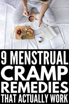 9 Remedies for Menstrual Cramps that Actually Work | Period pain got you down? From yoga, to supplements, to herbal teas and more, we're sharing the best natural remedies for women who suffer from period cramps. Learn how to get rid of (or at least, how to reduce) menstrual cramps with this collection of fast and effective home remedies. We've also included causes of menstrual cramps and prevention tips and hacks so your period doesn't slow you down! Yoga To Help With Period Cramps, Natural Ways To Help Period Cramps, Ways To Relieve Period Cramps, Natural Remedies For Menstrual Cramps, Natural Remedies For Cramps Period Pains, How To Relieve Period Cramps, How To Help Period Cramps, How To Get Rid Of Period Cramps Fast, Things To Help With Period Cramps