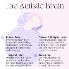 Autism is profoundly intricate and individualised. However, even a basic understanding of how it impacts the brain can offer valuable insights into the unique behaviours and challenges experienced by those with autism. 🧠  By visualising the specific brain areas affected, we aim to illuminate the complexity of this neurodevelopmental condition. This knowledge not only increases awareness but also fosters acceptance and a deeper understanding for autistic individuals. 💫 Brain System, Therapy Worksheets, Neuroscience