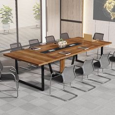 a conference table with chairs around it