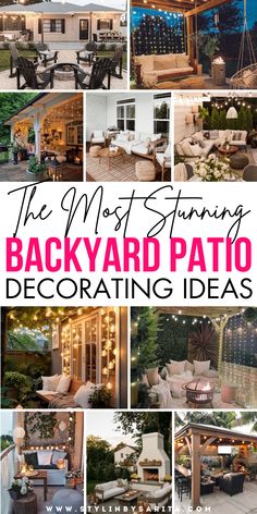 patio decorating ideas Outdoor Patio Oasis Ideas, Romantic Patio Ideas Cozy, Back Porch Patio Ideas Farmhouse, Backyard Sunroom And Patio, Chic Patio Furniture, Outdoor Patio Lighting Ideas Backyards, Hard Top Gazebo Decorating Ideas, Small Backyard Porch Ideas, Fun Patio Ideas