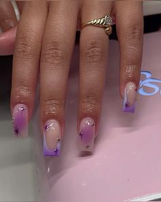 Purple Acrylic Nails, Acrylic Toe Nails, Spring Acrylic Nails, Plaid Nails, Girly Acrylic Nails, French Tip Acrylic Nails, Her Nails, Glow Nails, Work Nails